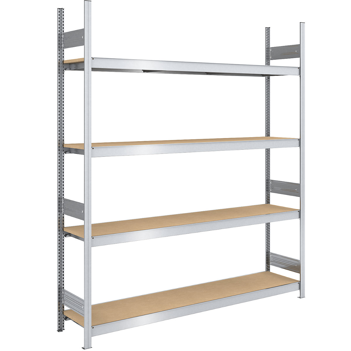 Scaffale a innesto con ripiani lunghi in pannelli di truciolato – hofe, altezza 2500 mm, larghezza 2000 mm, portata campata 1750 kg, profondità 500 mm, scaffale portante-0