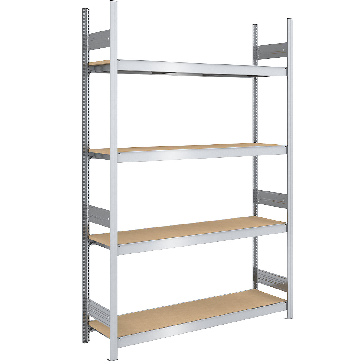 Scaffale a innesto con ripiani lunghi in pannelli di truciolato – hofe, altezza 2500 mm, larghezza 1500 mm, portata campata 1750 kg, profondità 500 mm, scaffale portante-0
