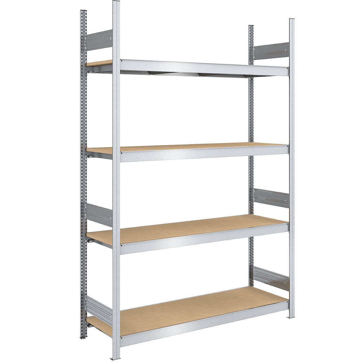 Scaffale a innesto con ripiani lunghi in pannelli di truciolato – hofe, altezza 2500 mm, larghezza 1500 mm, portata campata 1750 kg, profondità 600 mm, scaffale portante-0