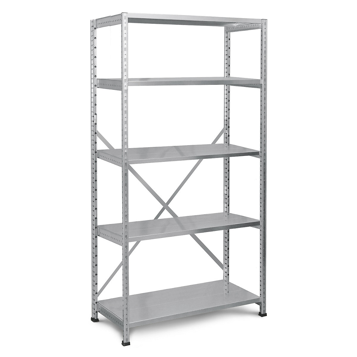 Scaffale a innesto per il magazzino e l'industria, larghezza ripiani 1000 mm, 5 ripiani, struttura di base profonda 500 mm-0
