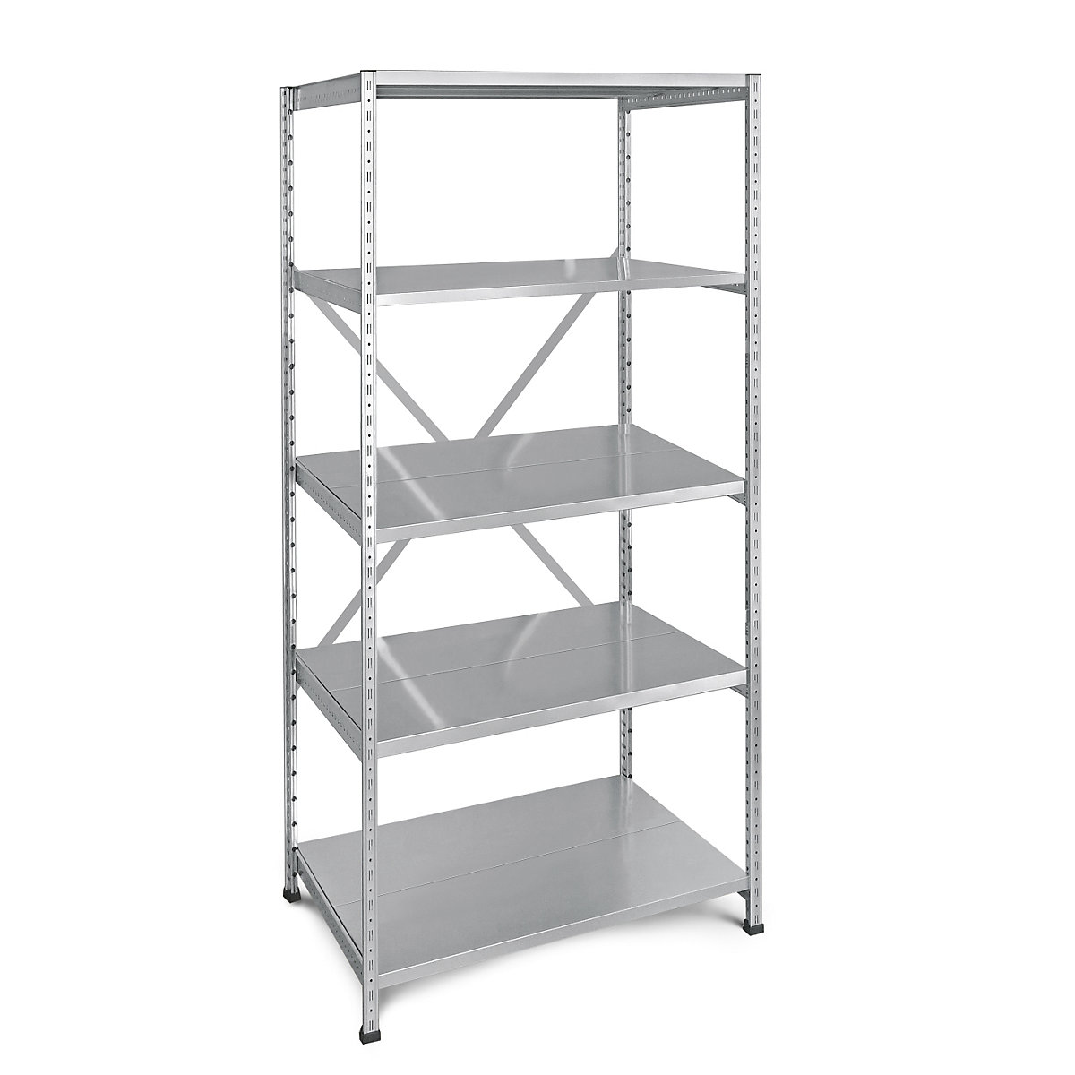 Scaffale a innesto per il magazzino e l'industria, larghezza ripiani 800 mm, 5 ripiani, struttura di base profonda 600 mm-0