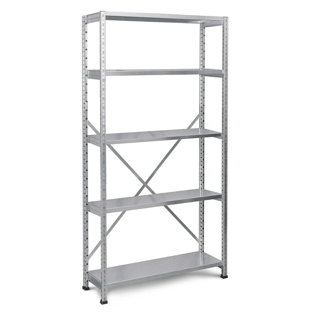 Scaffale a innesto per il magazzino e l'industria, larghezza ripiani 1000 mm, 5 ripiani, struttura di base profonda 400 mm-0