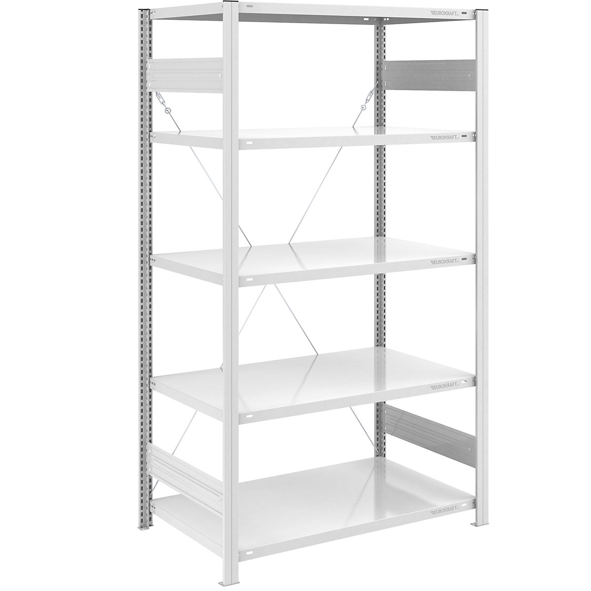 Scaffale a innesto per magazzino, RAL 7035, struttura leggera – eurokraft pro, altezza scaffale 2000 mm, sc. base, larghezza x profondità 1000 x 800 mm-0