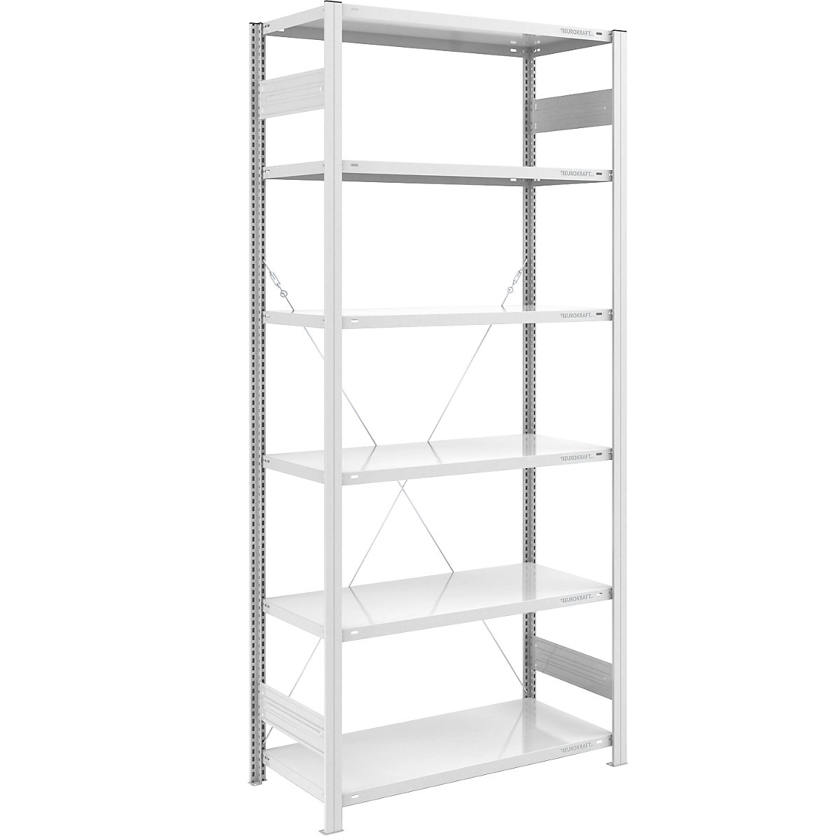 Scaffale a innesto per magazzino, RAL 7035, struttura leggera – eurokraft pro, altezza scaffale 2500 mm, sc. base, larghezza x profondità 1000 x 600 mm-0