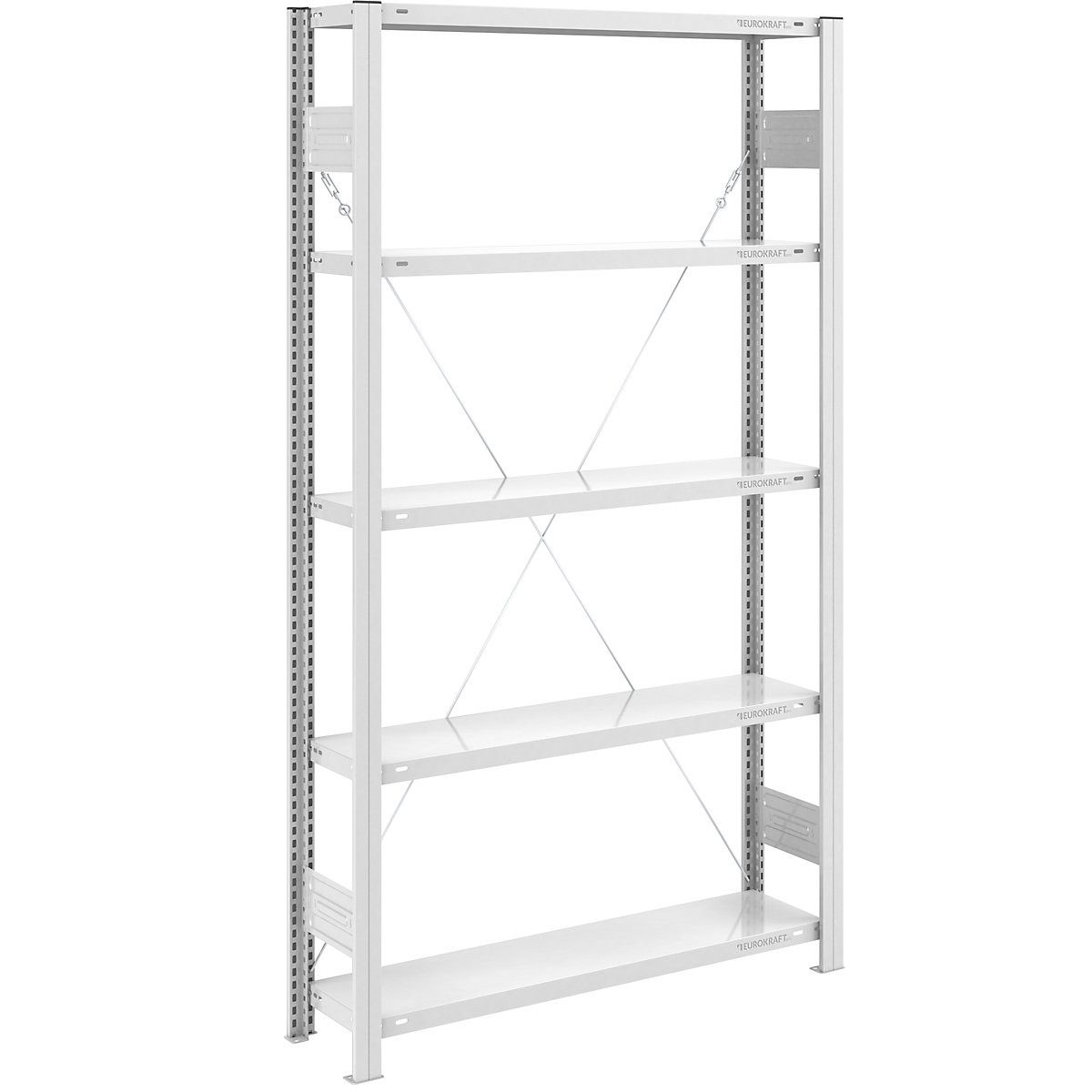 Scaffale a innesto per magazzino, RAL 7035, struttura leggera – eurokraft pro, altezza scaffale 2000 mm, sc. base, larghezza x profondità 1000 x 300 mm-0