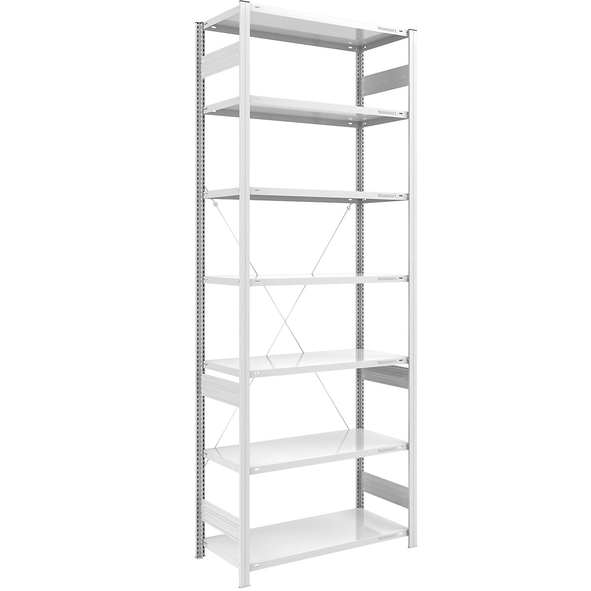 Scaffale a innesto per magazzino, RAL 7035, struttura medio-pesante – eurokraft pro, altezza scaffale 3000 mm, sc. base, larghezza x profondità 1000 x 600 mm-0