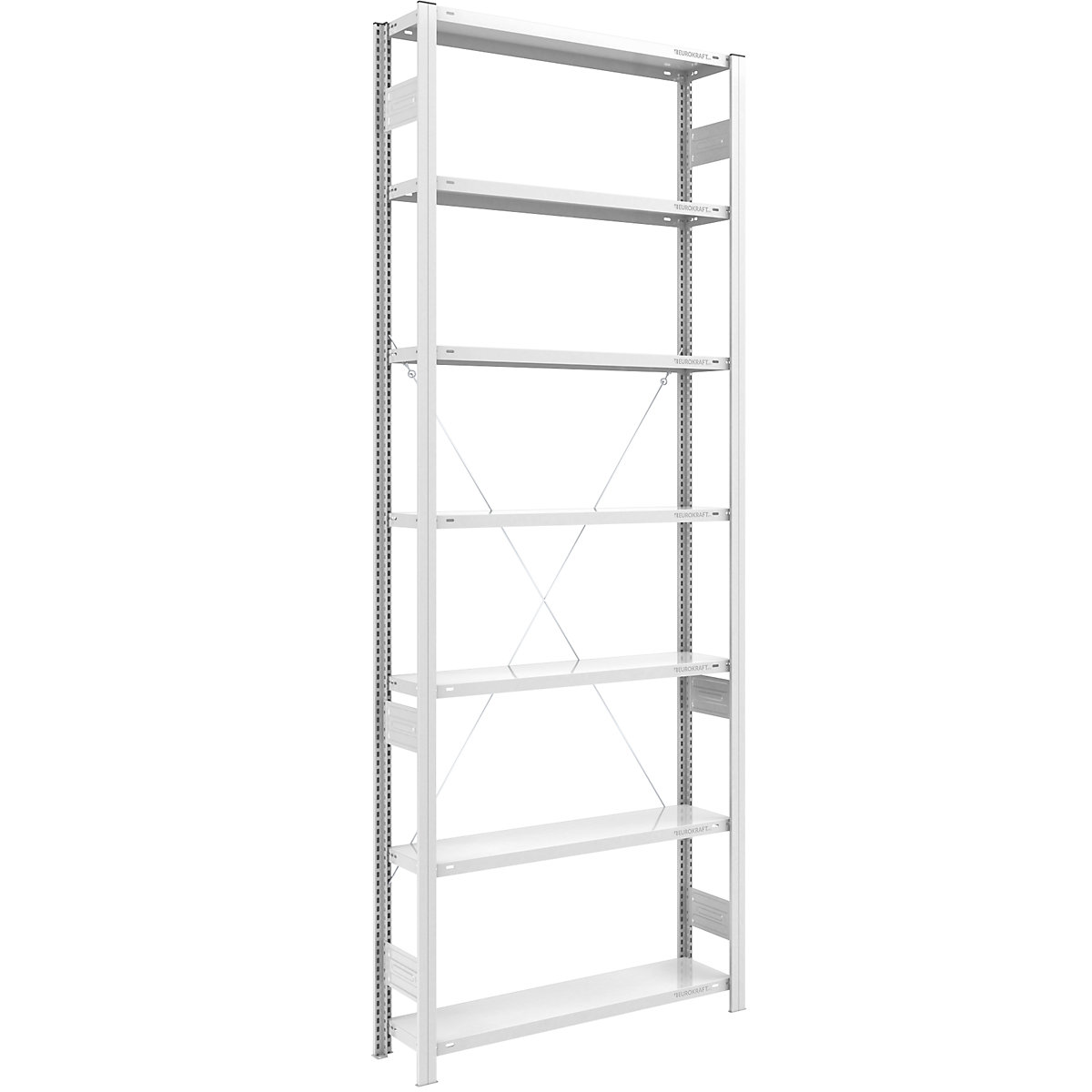 Scaffale a innesto per magazzino, RAL 7035, struttura medio-pesante – eurokraft pro, altezza scaffale 3000 mm, sc. base, larghezza x profondità 1000 x 300 mm-0