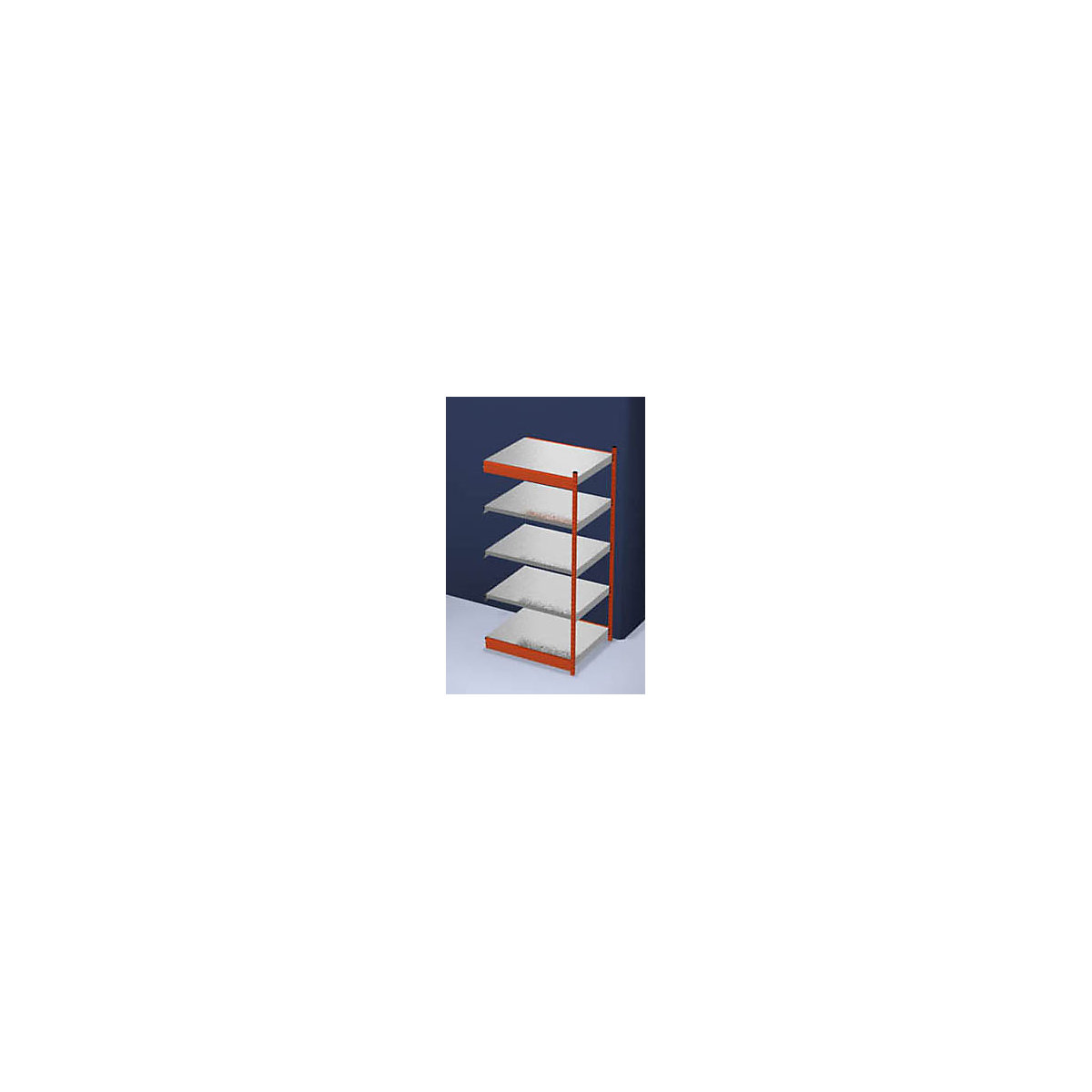 Scaffale a innesto stabile, con 1 lato utile – hofe, altezza scaffale 2000 mm, arancio / zincato, larghezza ripiani 1025 mm, sc. aggiuntivo, larghezza x profondità 1025 x 800 mm-0