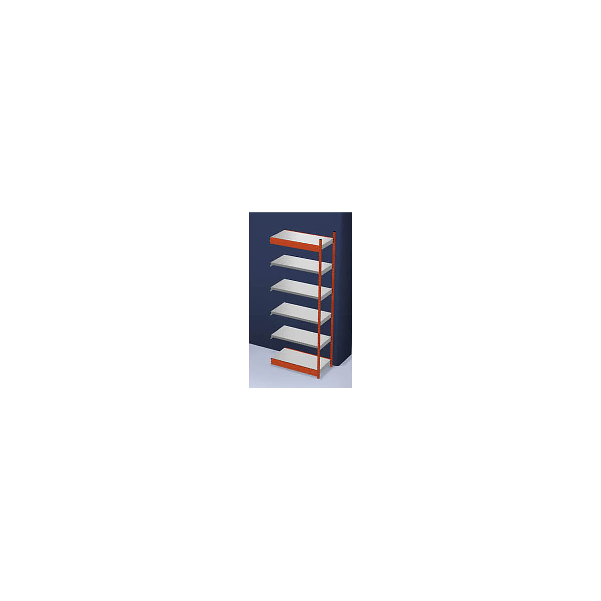 Scaffale a innesto stabile, con 1 lato utile – hofe, altezza scaffale 2500 mm, arancio / zincato, larghezza ripiani 1025 mm, sc. aggiuntivo, larghezza x profondità 1025 x 500 mm-0