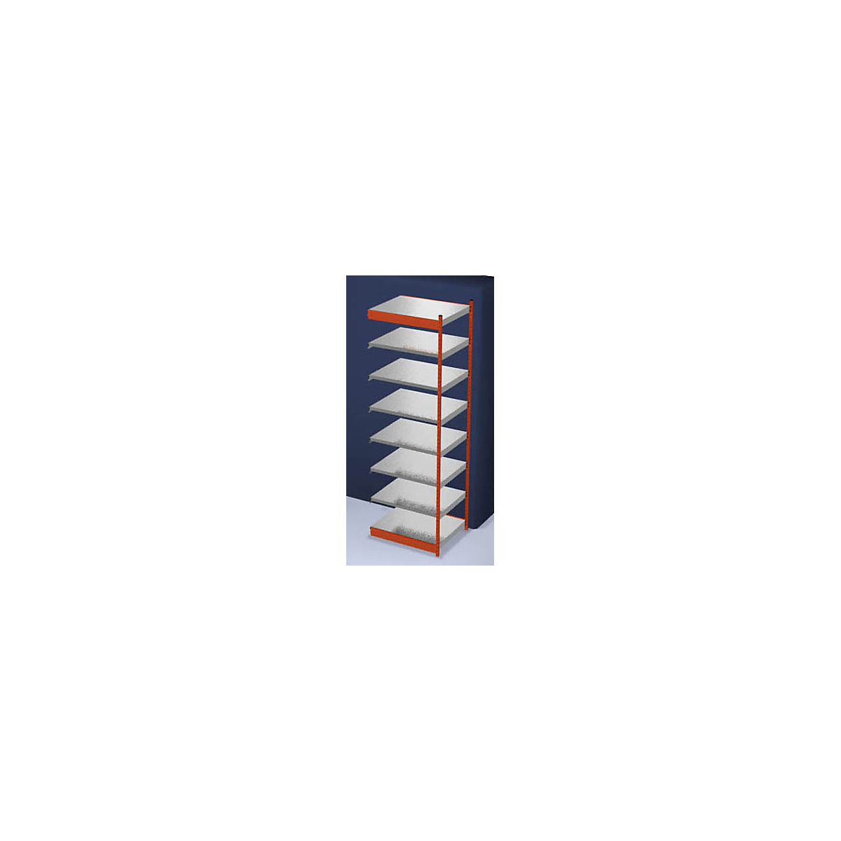Scaffale a innesto stabile, con 1 lato utile – hofe, altezza scaffale 3000 mm, arancio / zincato, larghezza ripiani 1025 mm, sc. aggiuntivo, larghezza x profondità 1025 x 800 mm-0