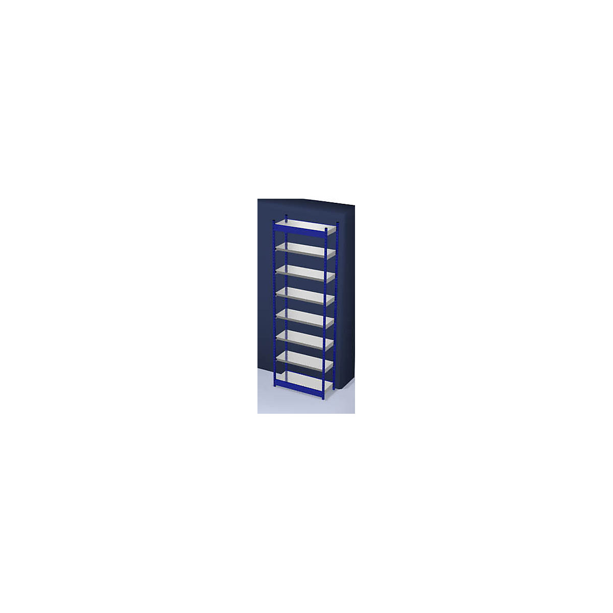 Scaffale a innesto stabile, con 1 lato utile – hofe, altezza scaffale 3000 mm, blu / zincato, larghezza ripiani 1025 mm, sc. base, larghezza x profondità 1025 x 400 mm-0