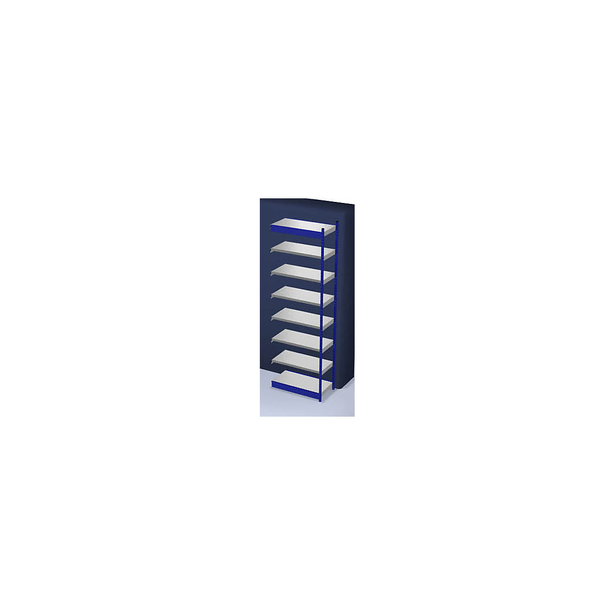 Scaffale a innesto stabile, con 1 lato utile – hofe, altezza scaffale 3000 mm, blu / zincato, larghezza ripiani 1025 mm, sc. aggiuntivo, larghezza x profondità 1025 x 500 mm-0