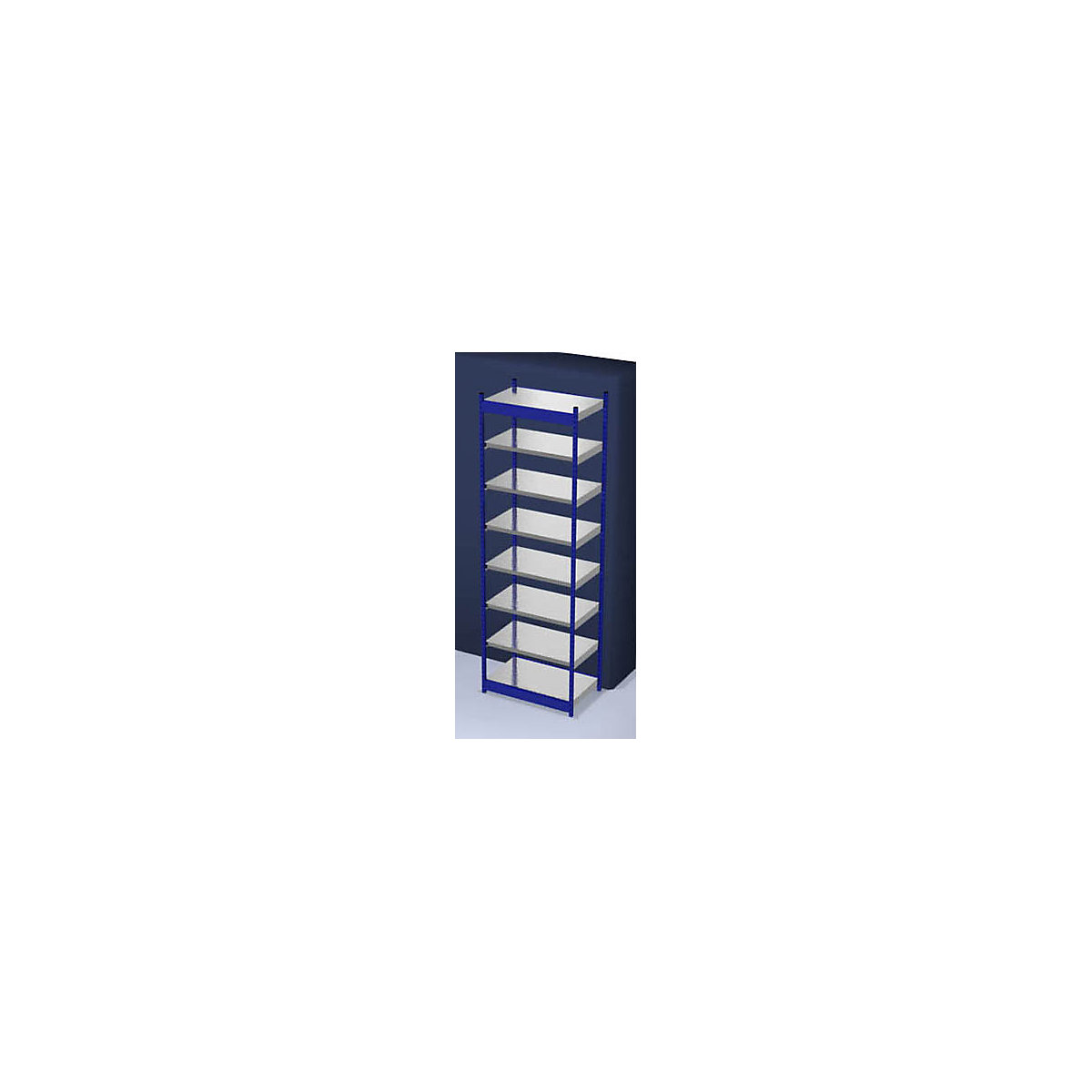 Scaffale a innesto stabile, con 1 lato utile – hofe, altezza scaffale 3000 mm, blu / zincato, larghezza ripiani 1025 mm, sc. base, larghezza x profondità 1025 x 600 mm-0