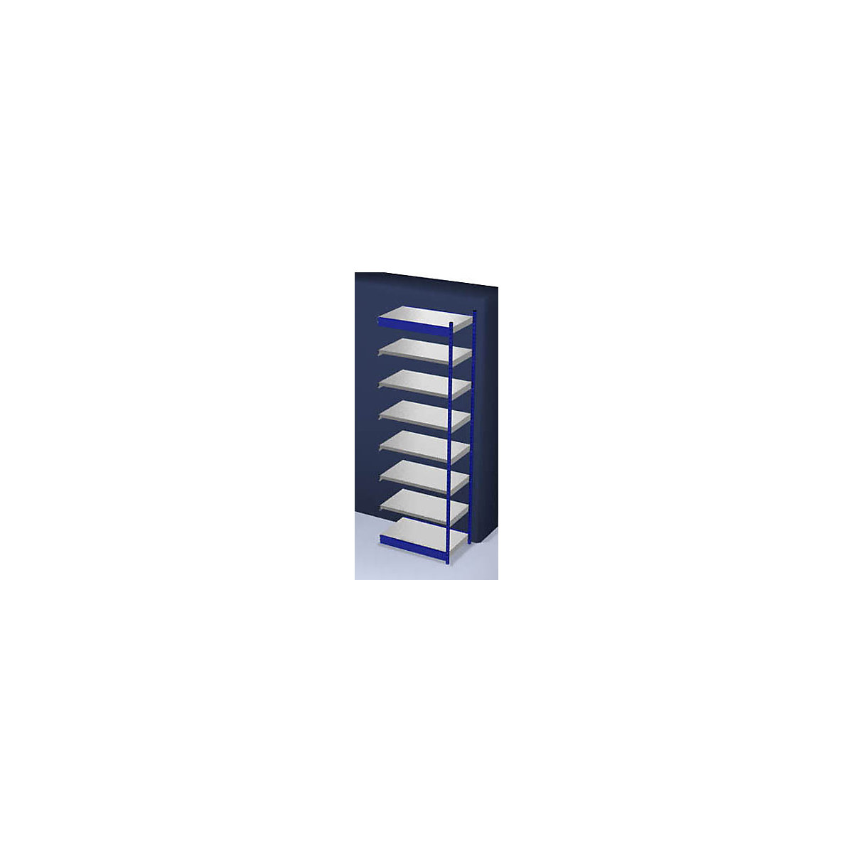 Scaffale a innesto stabile, con 1 lato utile – hofe, altezza scaffale 3000 mm, blu / zincato, larghezza ripiani 1025 mm, sc. aggiuntivo, larghezza x profondità 1025 x 600 mm-0