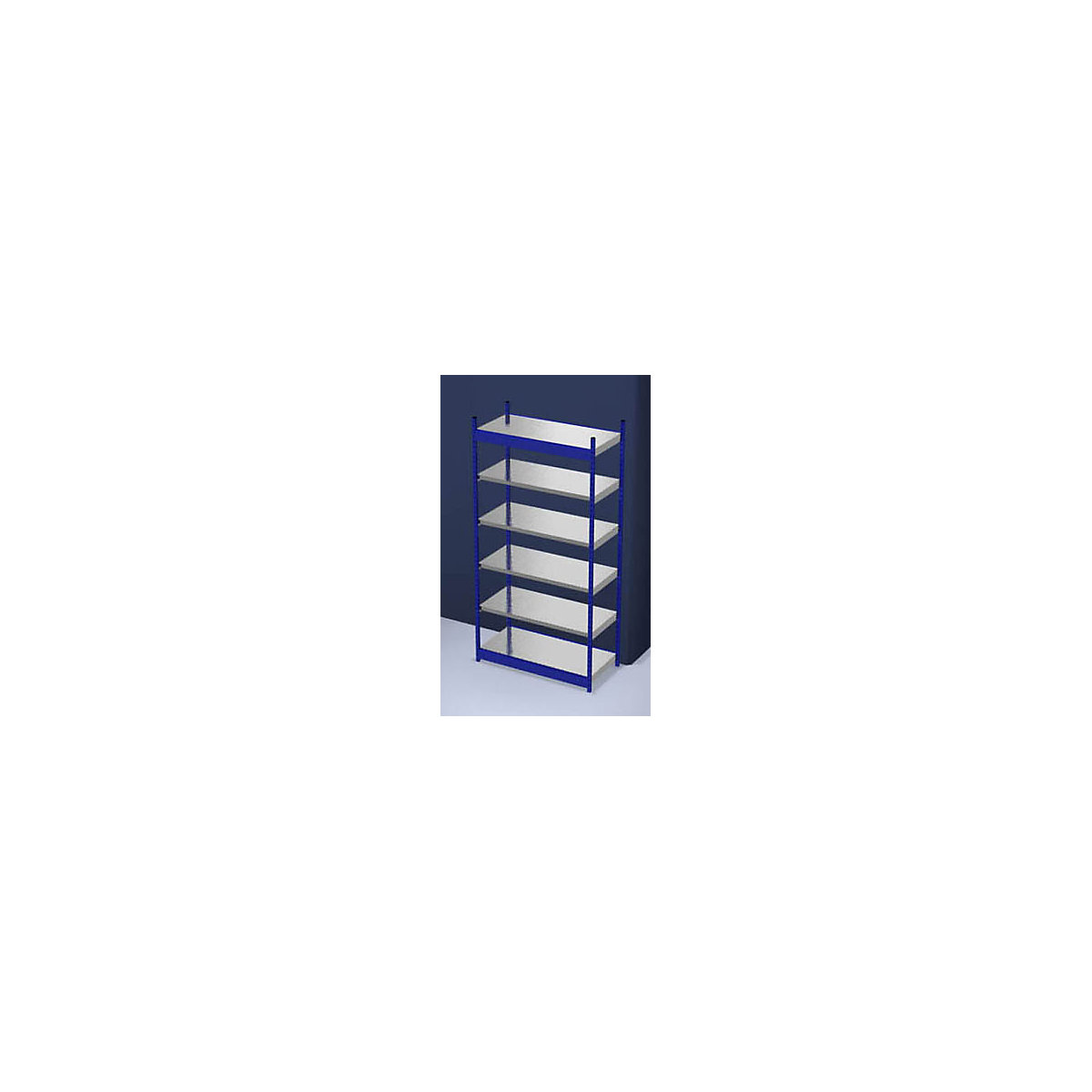 Scaffale a innesto stabile, con 1 lato utile – hofe, altezza scaffale 2500 mm, blu / zincato, larghezza ripiani 1325 mm, sc. base, larghezza x profondità 1325 x 600 mm-0