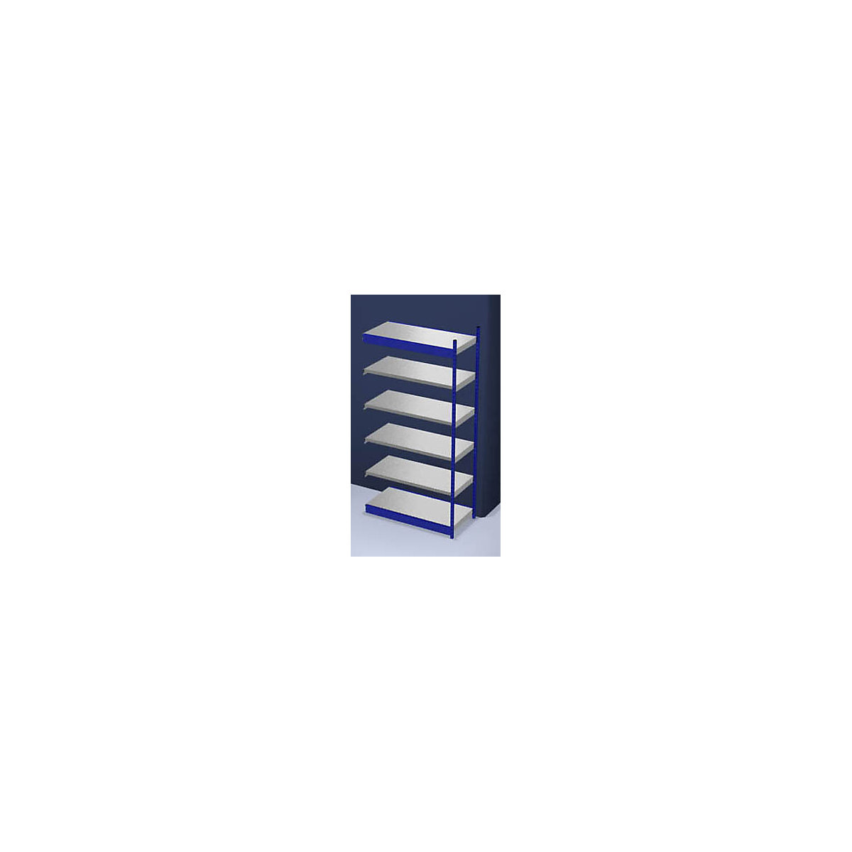 Scaffale a innesto stabile, con 1 lato utile – hofe, altezza scaffale 2500 mm, blu / zincato, larghezza ripiani 1325 mm, sc. aggiuntivo, larghezza x profondità 1325 x 600 mm-0