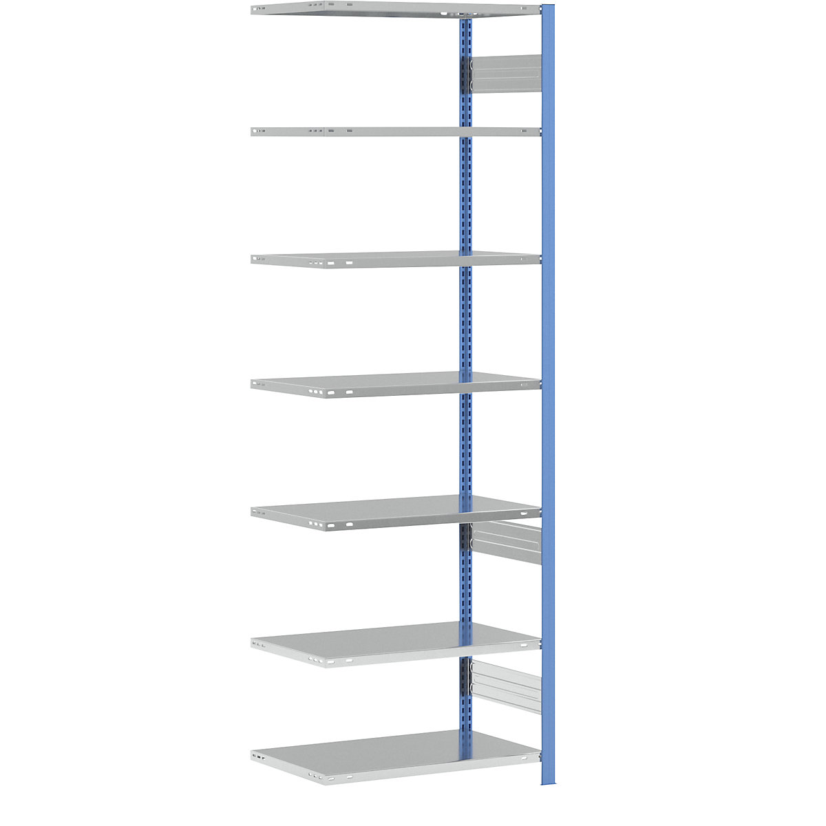 Scaffale a innesto, struttura leggera – eurokraft pro, monofacciale, alt. x largh. x prof. 3000 x 1000 x 600 mm, blu/zincato, scaffale aggiuntivo-9