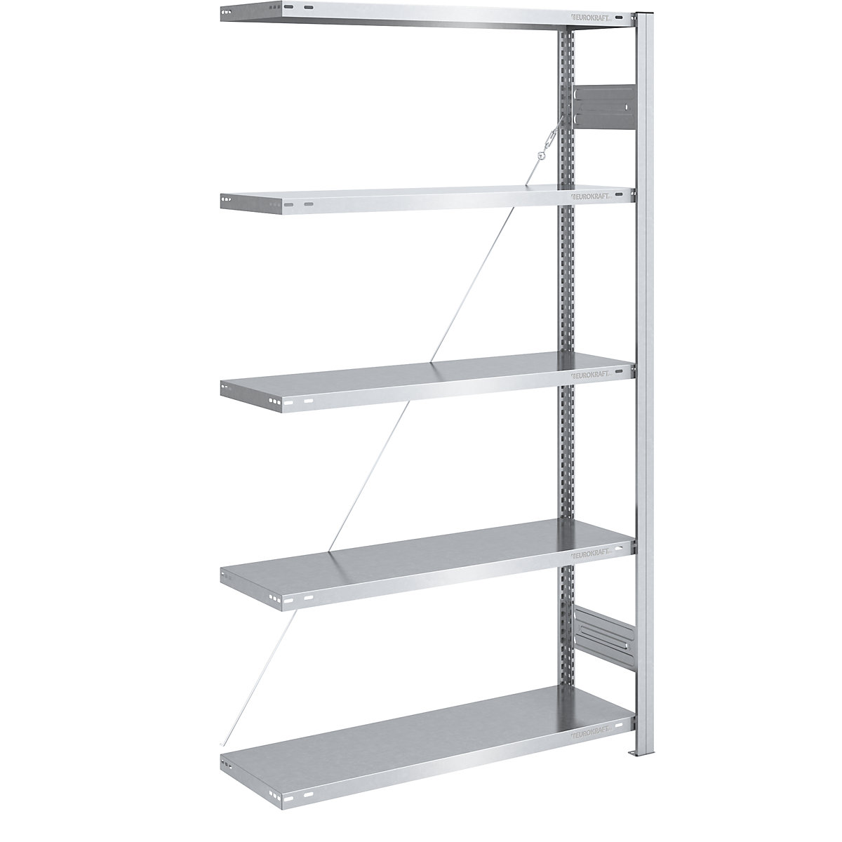 Scaffale a innesto, struttura medio-pesante – eurokraft pro, unilaterale, alt. x largh. x prof. 2000 x 1000 x 400 mm, zincato, scaffale aggiuntivo-36