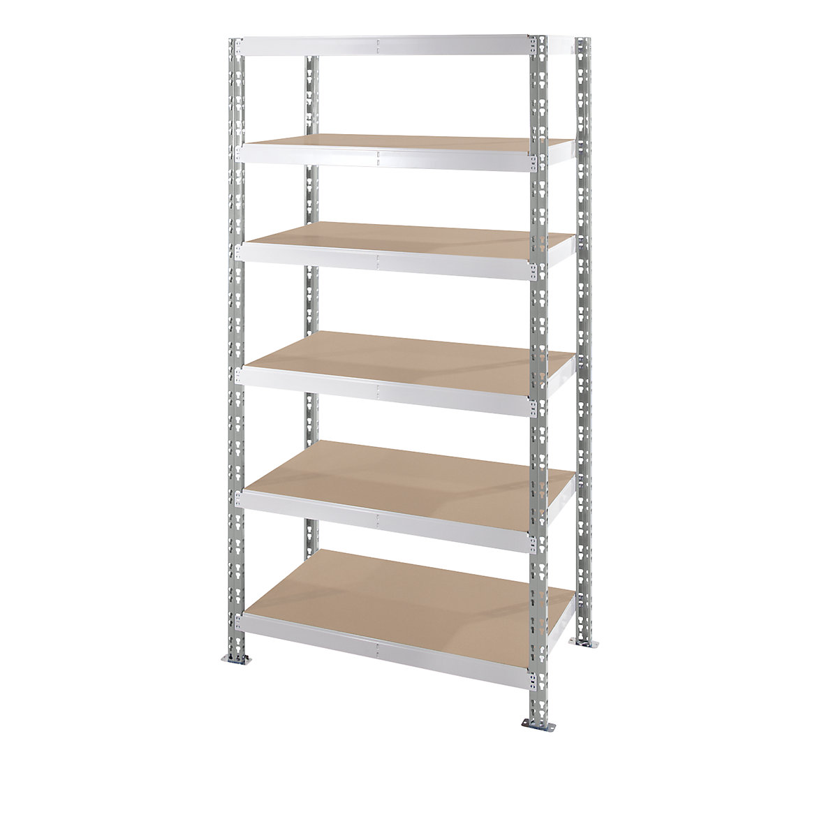 Scaffale a innesto universale, ripiani in truciolato, alt. x largh. x prof. 1976 x 1050 x 400 mm, scaffale portante-0