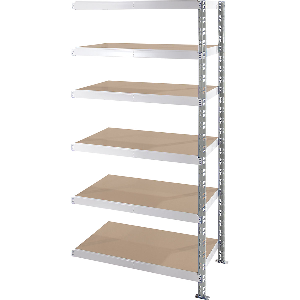 Scaffale a innesto universale, ripiani in truciolato, alt. x largh. x prof. 1976 x 1025 x 400 mm, scaffale aggiuntivo-0