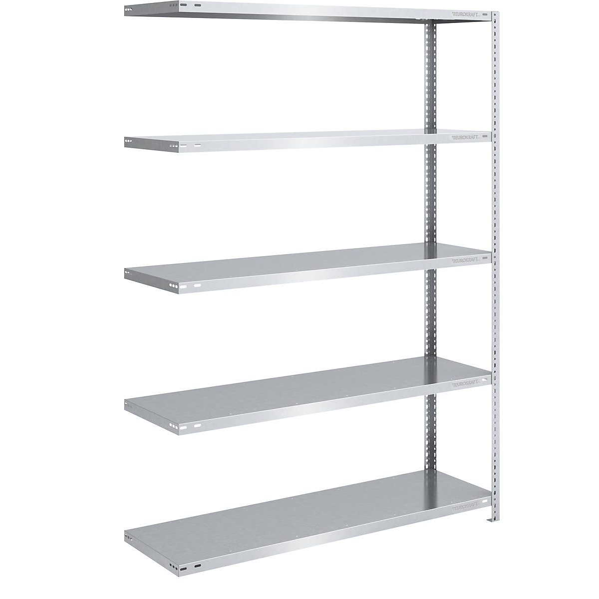 Scaffale a vite per magazzino, zincato, per carichi medio-pesanti – eurokraft pro, altezza scaffale 2000 mm, larghezza ripiano 1300 mm, profondità 500 mm, scaffale aggiuntivo-0