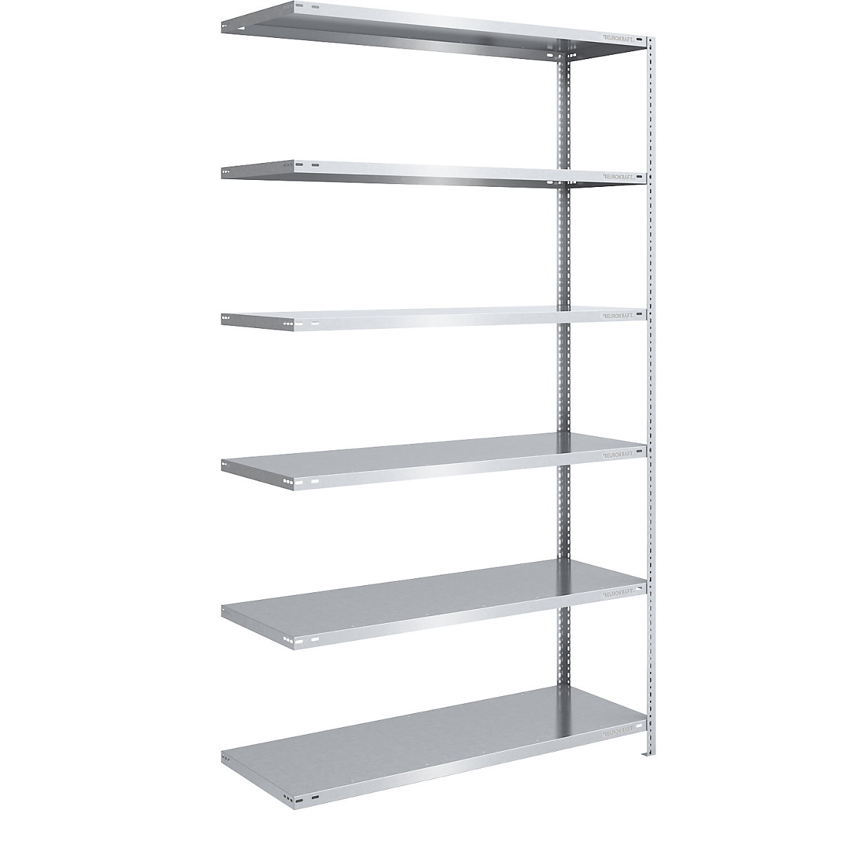 Scaffale a vite per magazzino, zincato, per carichi medio-pesanti – eurokraft pro, altezza scaffale 2500 mm, larghezza ripiano 1300 mm, profondità 600 mm, scaffale aggiuntivo-0