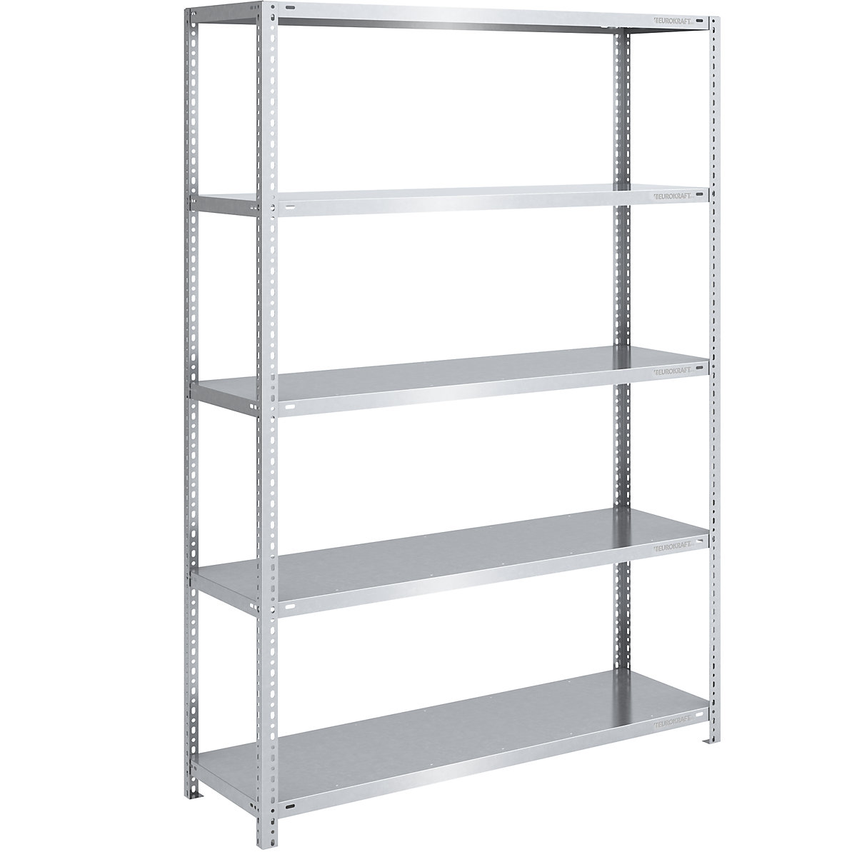 Scaffale a vite per magazzino, zincato, per carichi medio-pesanti – eurokraft pro, altezza scaffale 2000 mm, larghezza ripiano 1300 mm, profondità 500 mm, scaffale portante-0