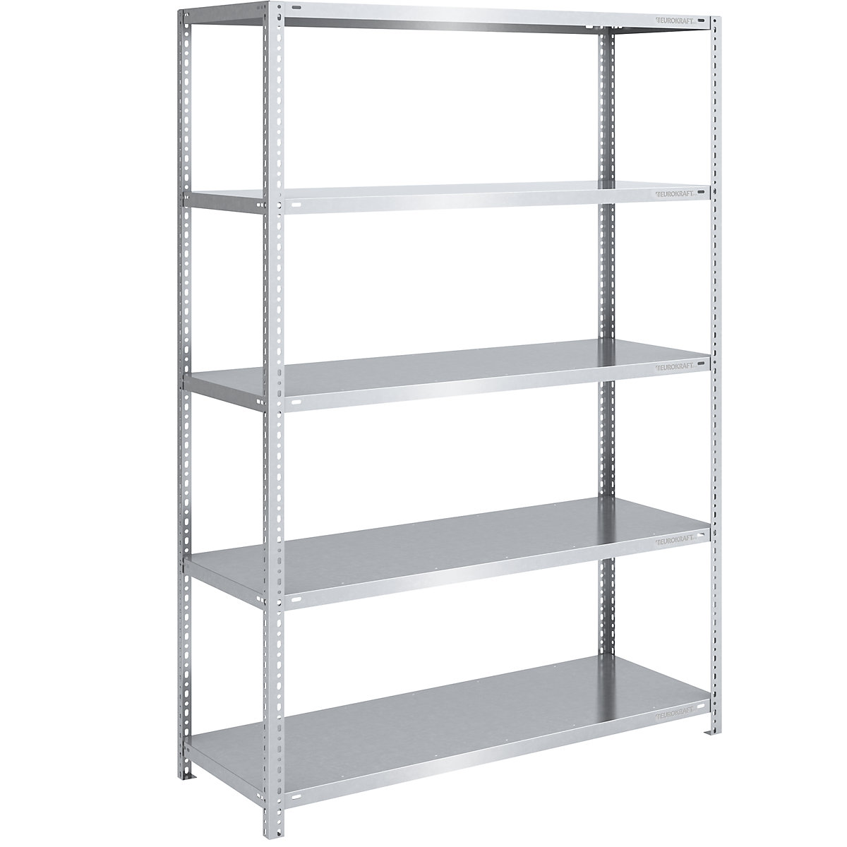 Scaffale a vite per magazzino, zincato, per carichi medio-pesanti – eurokraft pro, altezza scaffale 2000 mm, larghezza ripiano 1300 mm, profondità 600 mm, scaffale portante-0