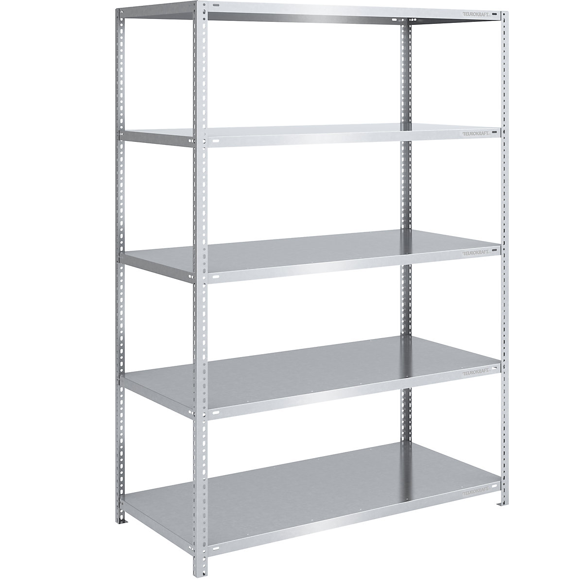 Scaffale a vite per magazzino, zincato, per carichi medio-pesanti – eurokraft pro, altezza scaffale 2000 mm, larghezza ripiano 1300 mm, profondità 800 mm, scaffale portante-0