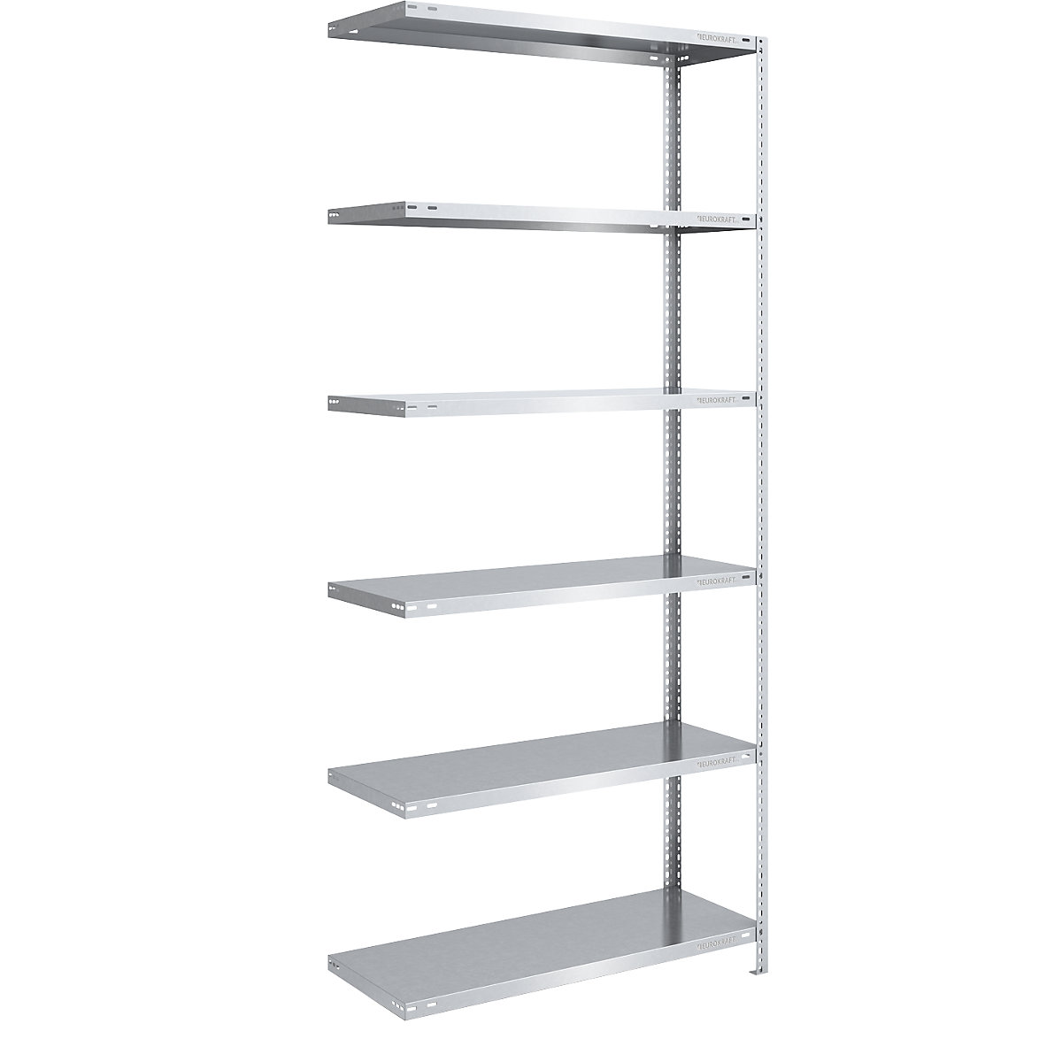 Scaffale a vite, struttura leggera, zincato – eurokraft pro, altezza scaffale 2500 mm, larghezza ripiano 1000 mm, profondità 500 mm, scaffale aggiuntivo-0
