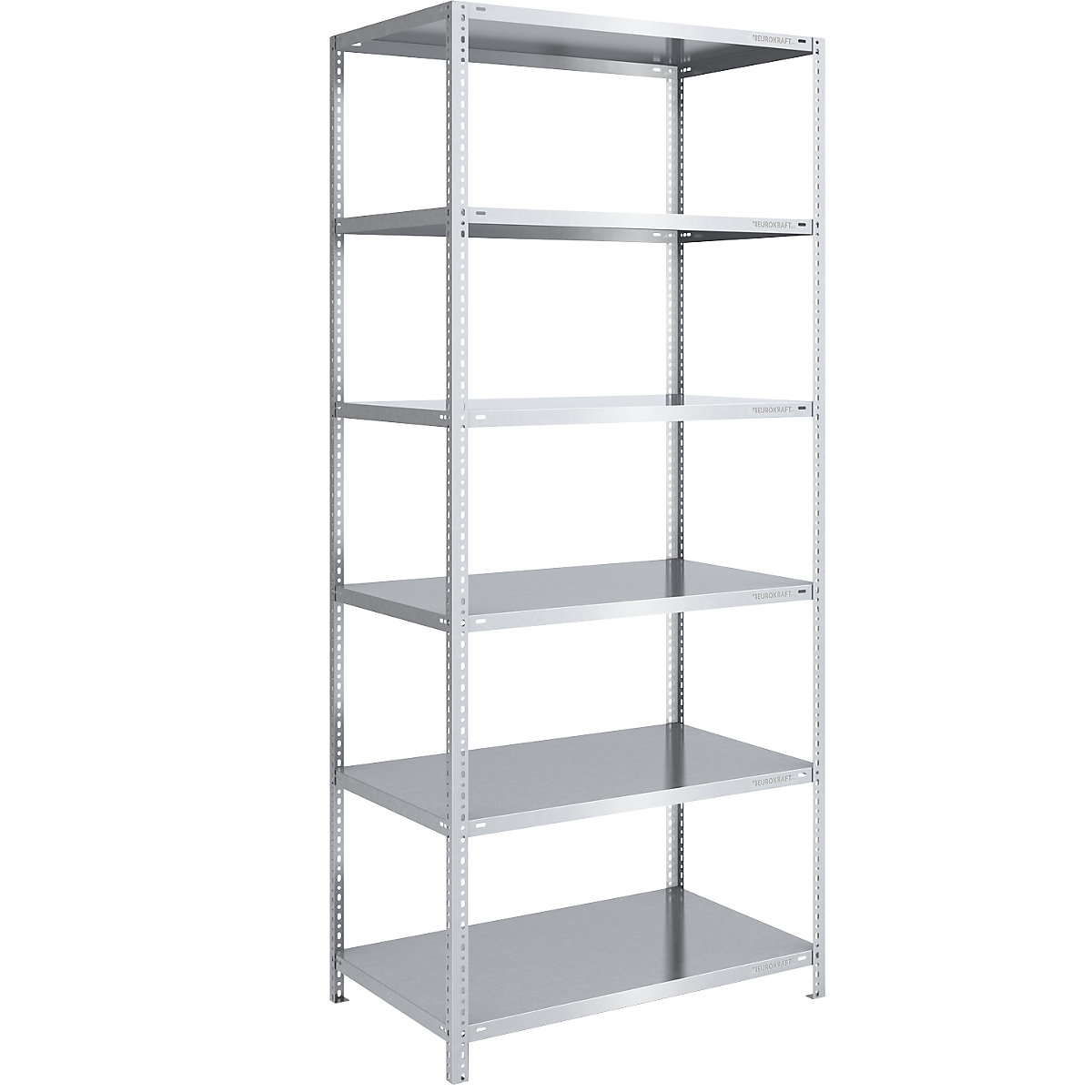 Scaffale a vite, struttura leggera, zincato – eurokraft pro, altezza scaffale 2500 mm, larghezza ripiano 1000 mm, profondità 800 mm, scaffale portante-0