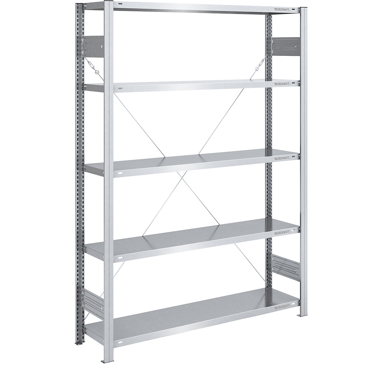 Scaffale lungo a innesto, zincato – eurokraft pro, altezza 2000 mm, portata campata 1600 kg, scaffale portante, largh. x prof. 1300 x 400 mm-0