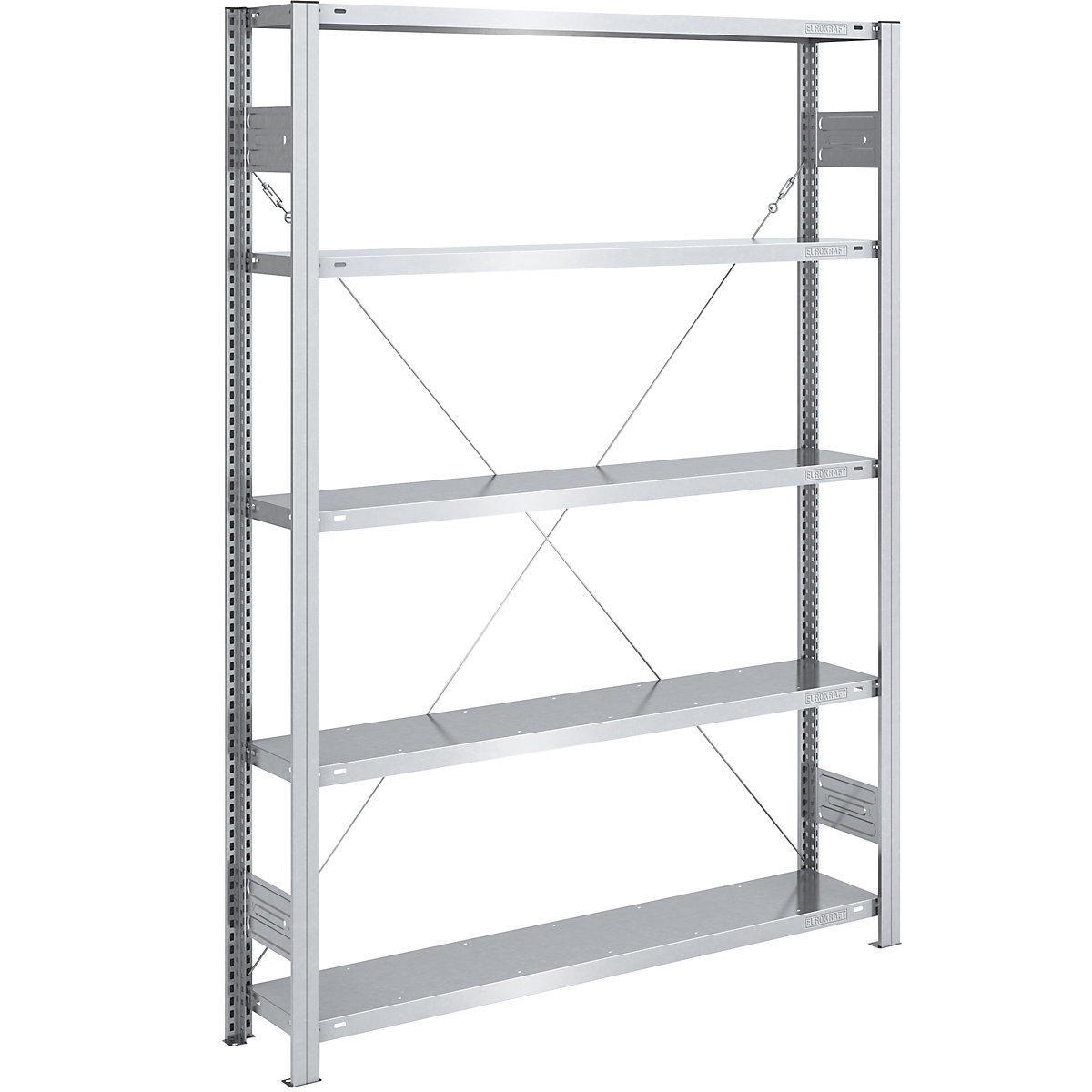 Scaffale lungo a innesto, zincato – eurokraft pro, altezza 2000 mm, portata campata 1600 kg, scaffale portante, largh. x prof. 1300 x 300 mm-0