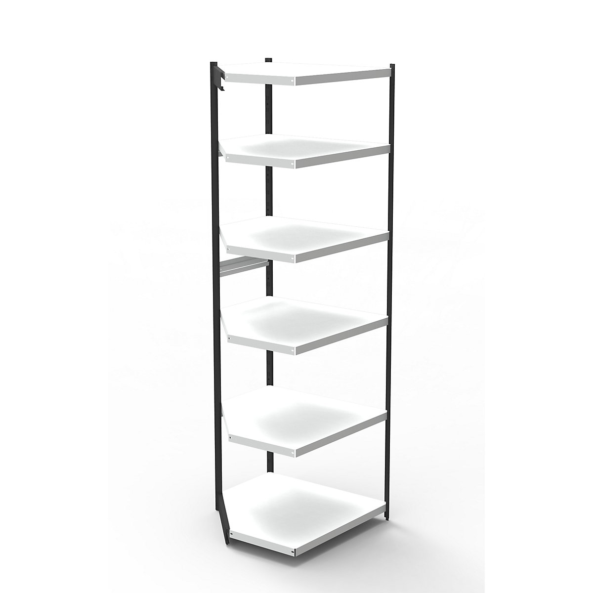 Scaffale modulare per ufficio, senza parete posteriore, altezza scaffale 2250 mm, sc. aggiuntivo angolare, larghezza x profondità 670 x 300 mm-0