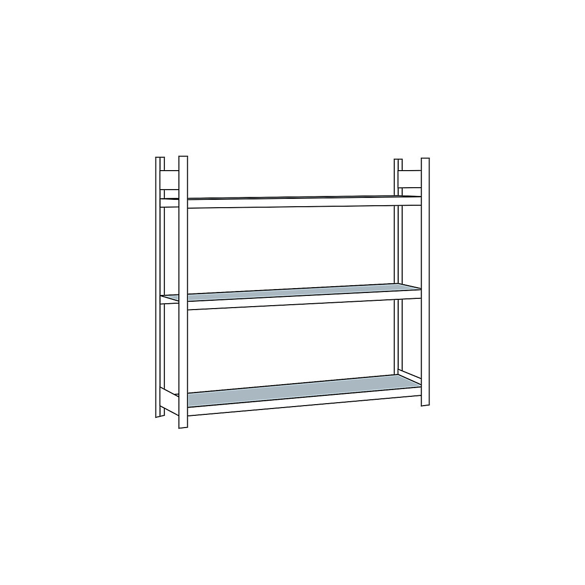 Scaffale a ripiani lunghi con piano in acciaio, altezza 2000 mm – SCHULTE, larghezza 2250 mm, scaffale portante, profondità 400 mm-0