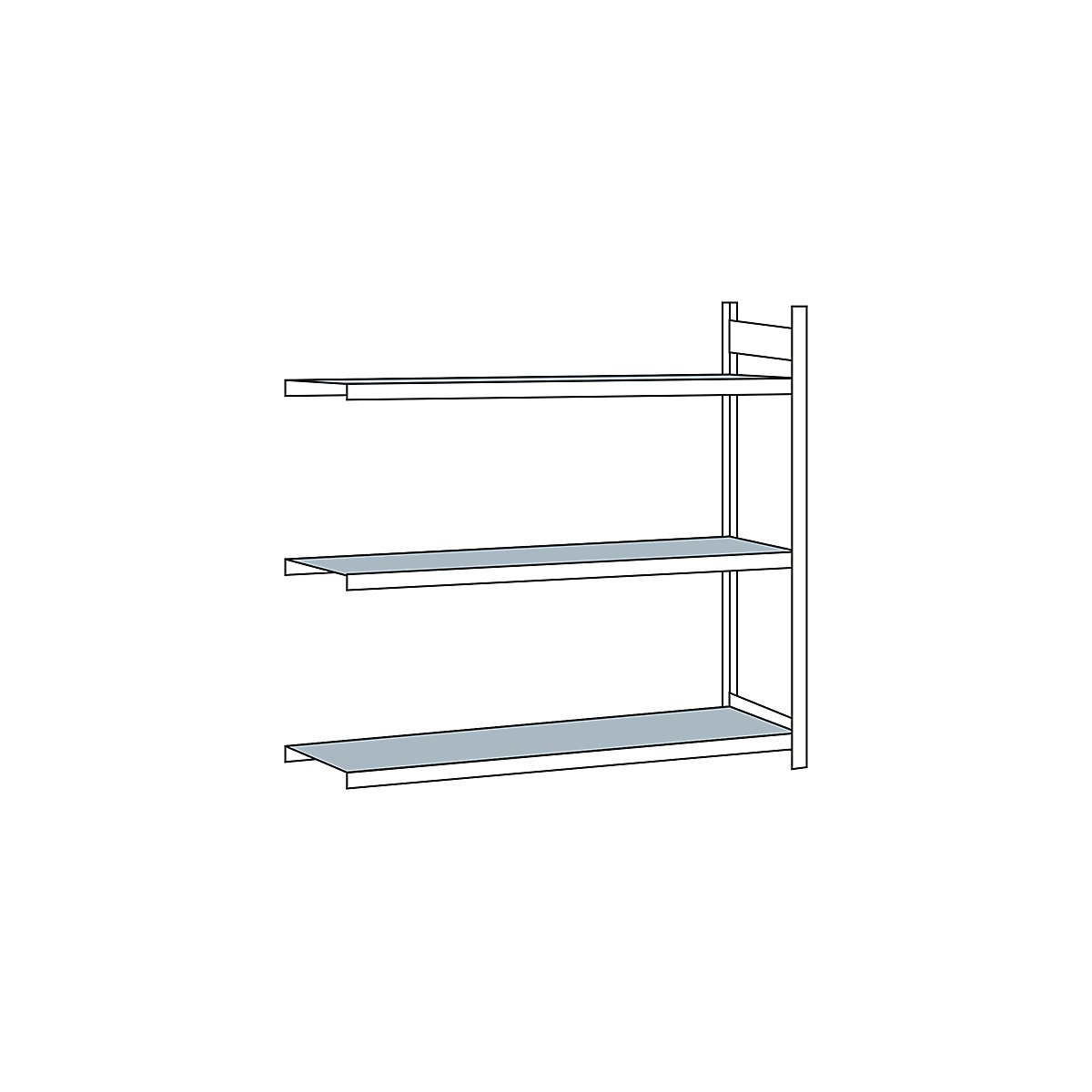 Scaffale a ripiani lunghi con piano in acciaio, altezza 2000 mm – SCHULTE, larghezza 2250 mm, scaffale aggiuntivo, profondità 600 mm-0