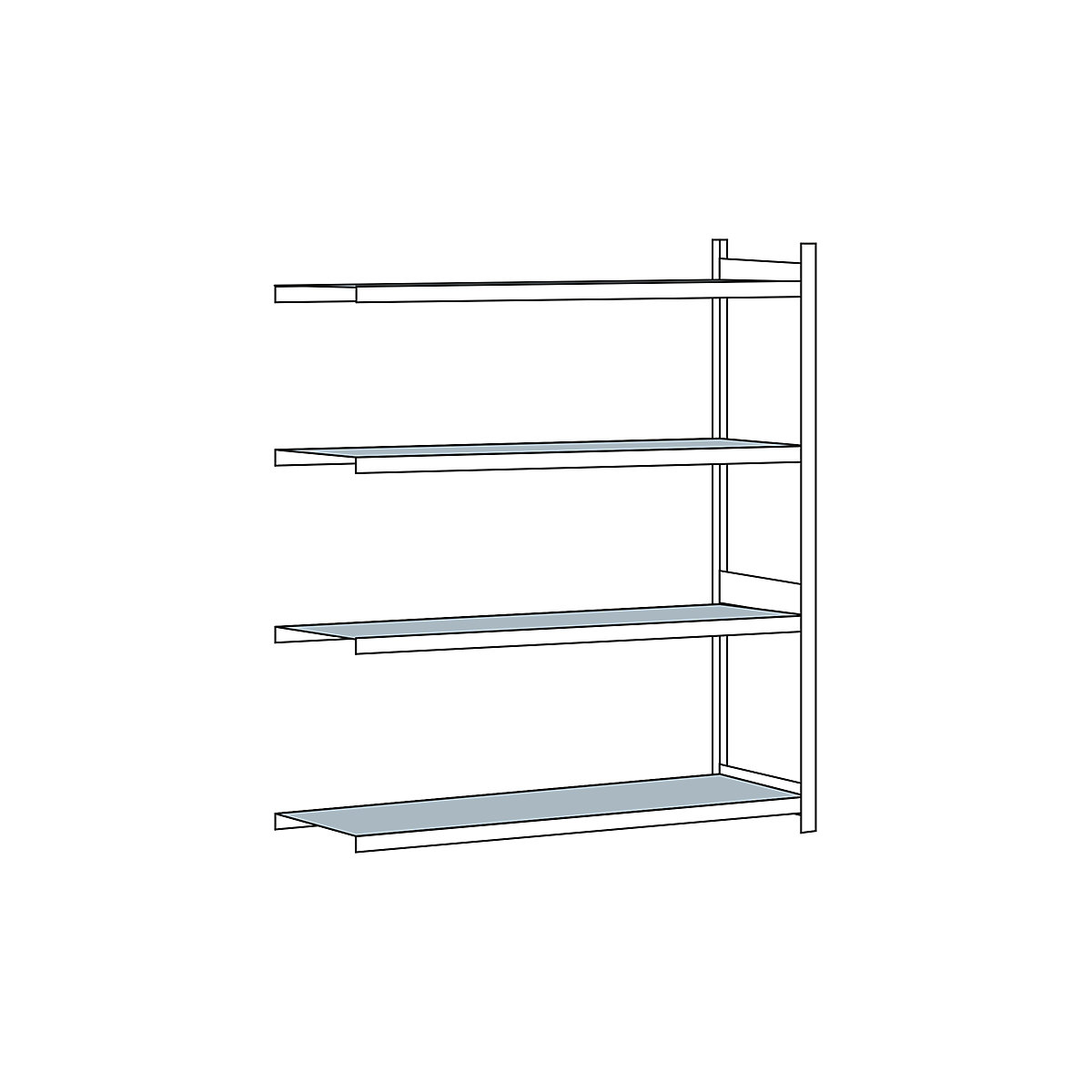 Scaffale a ripiani lunghi con piano in acciaio, altezza 2500 mm – SCHULTE, larghezza 2250 mm, scaffale aggiuntivo, profondità 800 mm-0