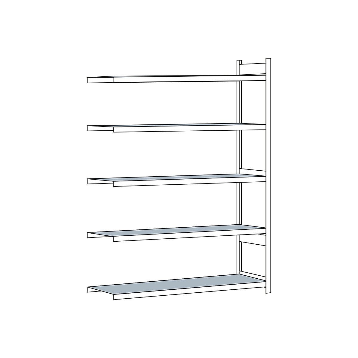 Scaffale a ripiani lunghi con piano in acciaio, altezza 3000 mm – SCHULTE, larghezza 2500 mm, scaffale aggiuntivo, profondità 800 mm-0