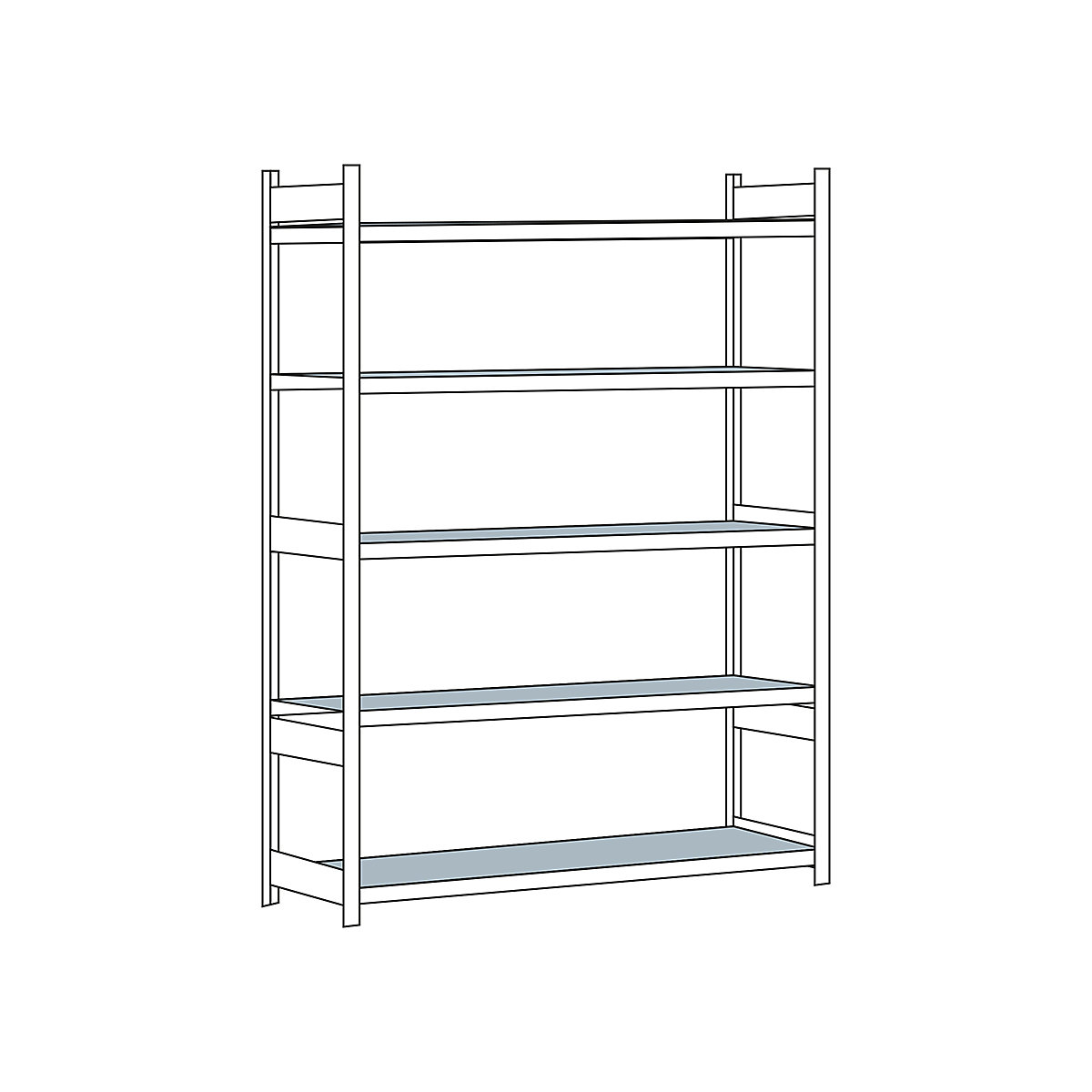 Scaffale a ripiani lunghi con piano in acciaio, altezza 3000 mm – SCHULTE, larghezza 2500 mm, scaffale portante, profondità 800 mm-0