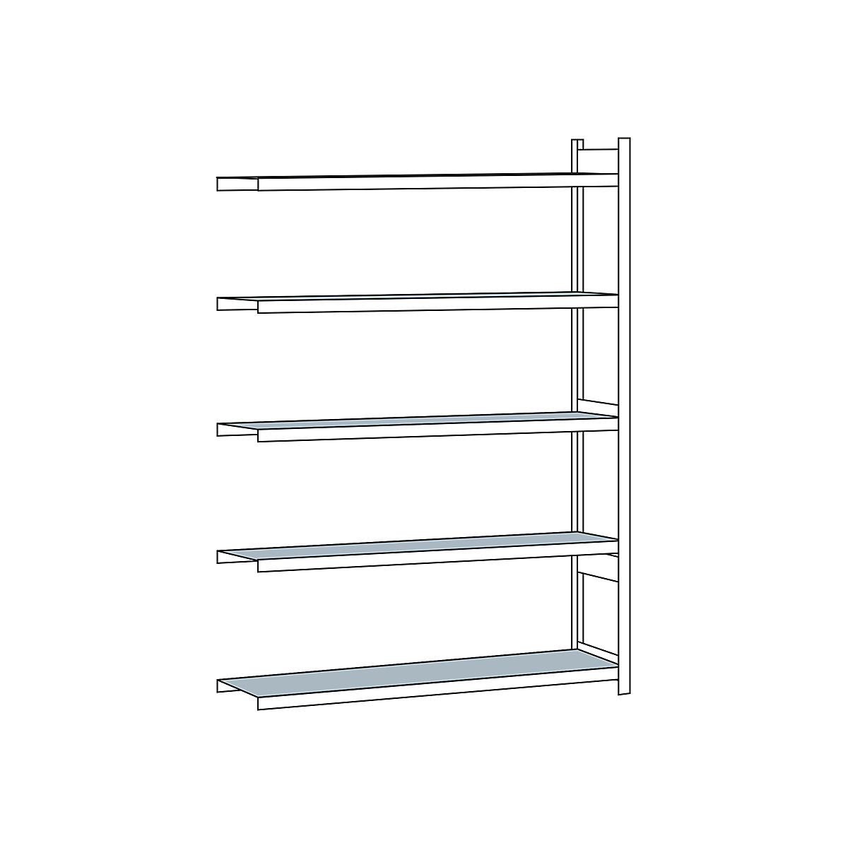 Scaffale a ripiani lunghi con piano in acciaio, altezza 3000 mm – SCHULTE, larghezza 2500 mm, scaffale aggiuntivo, profondità 500 mm-0