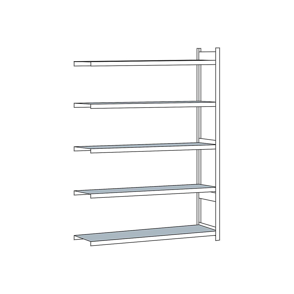 Scaffale a ripiani lunghi con piano in acciaio, altezza 3000 mm – SCHULTE, larghezza 2500 mm, scaffale aggiuntivo, profondità 600 mm-0
