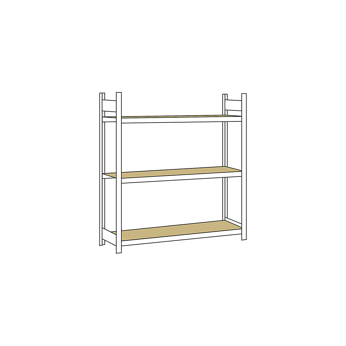 Scaffale a ripiani lunghi con piano in truciolato, altezza 2000 mm – SCHULTE, larghezza 1500 mm, scaffale portante, profondità 500 mm-0