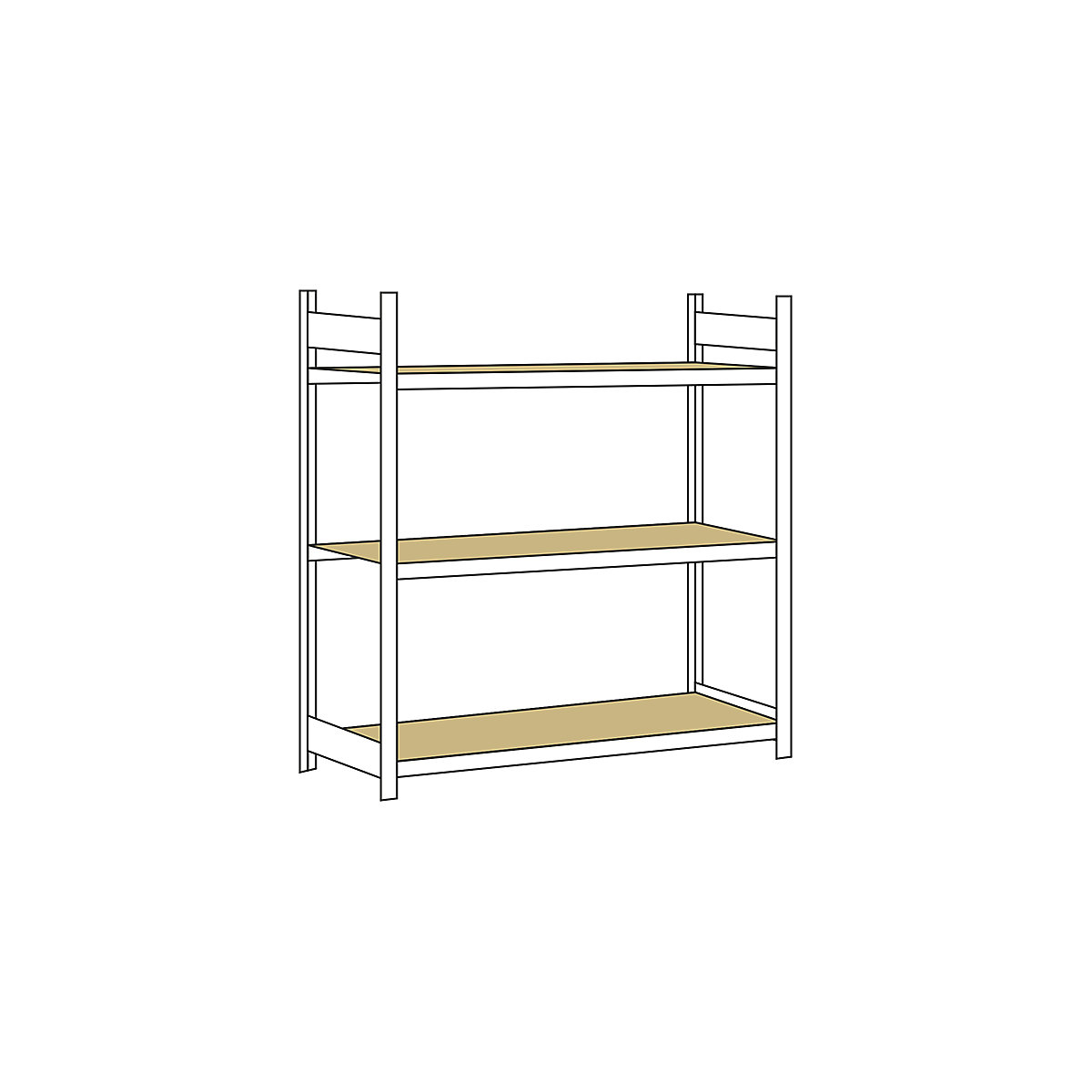 Scaffale a ripiani lunghi con piano in truciolato, altezza 2000 mm – SCHULTE, larghezza 1500 mm, scaffale portante, profondità 800 mm-0