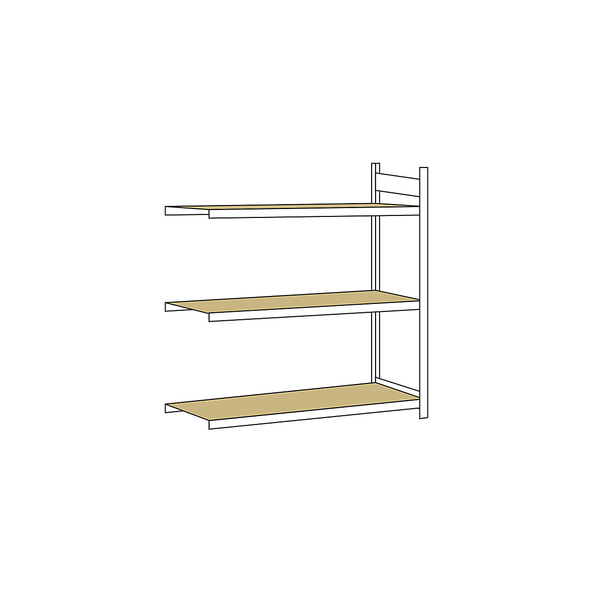 Scaffale a ripiani lunghi con piano in truciolato, altezza 2000 mm – SCHULTE, larghezza 1500 mm, scaffale aggiuntivo, profondità 800 mm-0