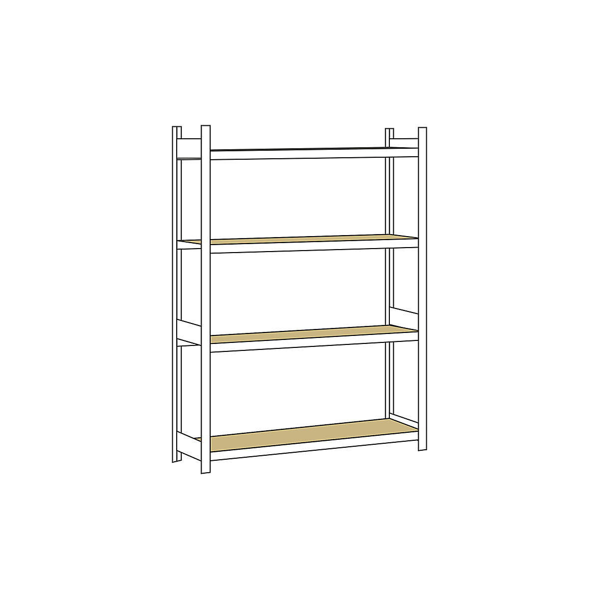 Scaffale a ripiani lunghi con piano in truciolato, altezza 2500 mm – SCHULTE, larghezza 1500 mm, scaffale portante, profondità 500 mm-0