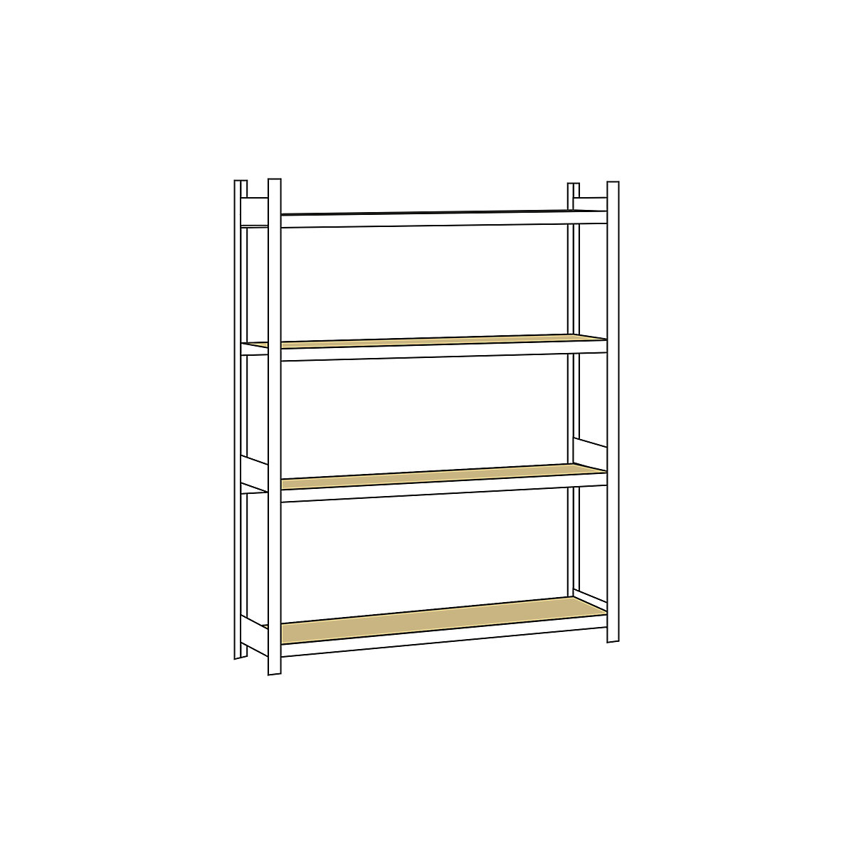 Scaffale a ripiani lunghi con piano in truciolato, altezza 2500 mm – SCHULTE, larghezza 2000 mm, scaffale portante, profondità 400 mm-0