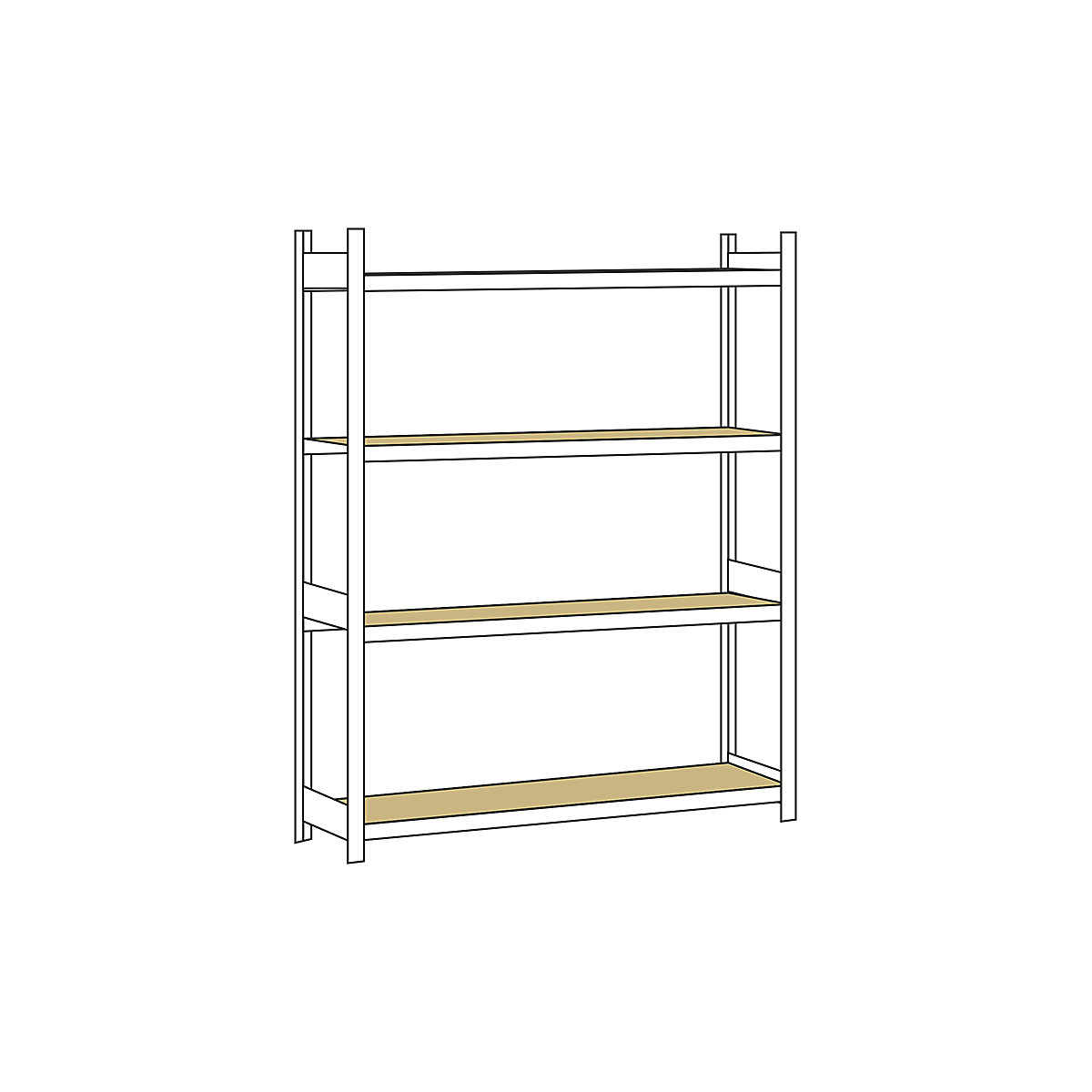 Scaffale a ripiani lunghi con piano in truciolato, altezza 2500 mm – SCHULTE, larghezza 2000 mm, scaffale portante, profondità 500 mm-0