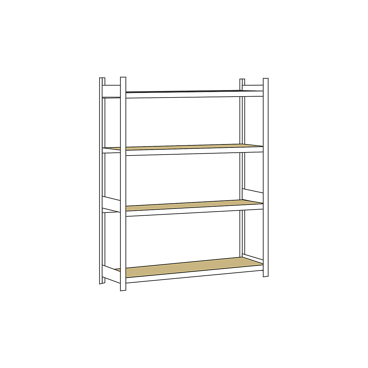 Scaffale a ripiani lunghi con piano in truciolato, altezza 2500 mm – SCHULTE, larghezza 2000 mm, scaffale portante, profondità 600 mm-0