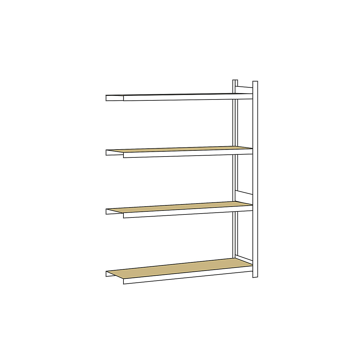 Scaffale a ripiani lunghi con piano in truciolato, altezza 2500 mm – SCHULTE, larghezza 1500 mm, scaffale aggiuntivo, profondità 500 mm-0