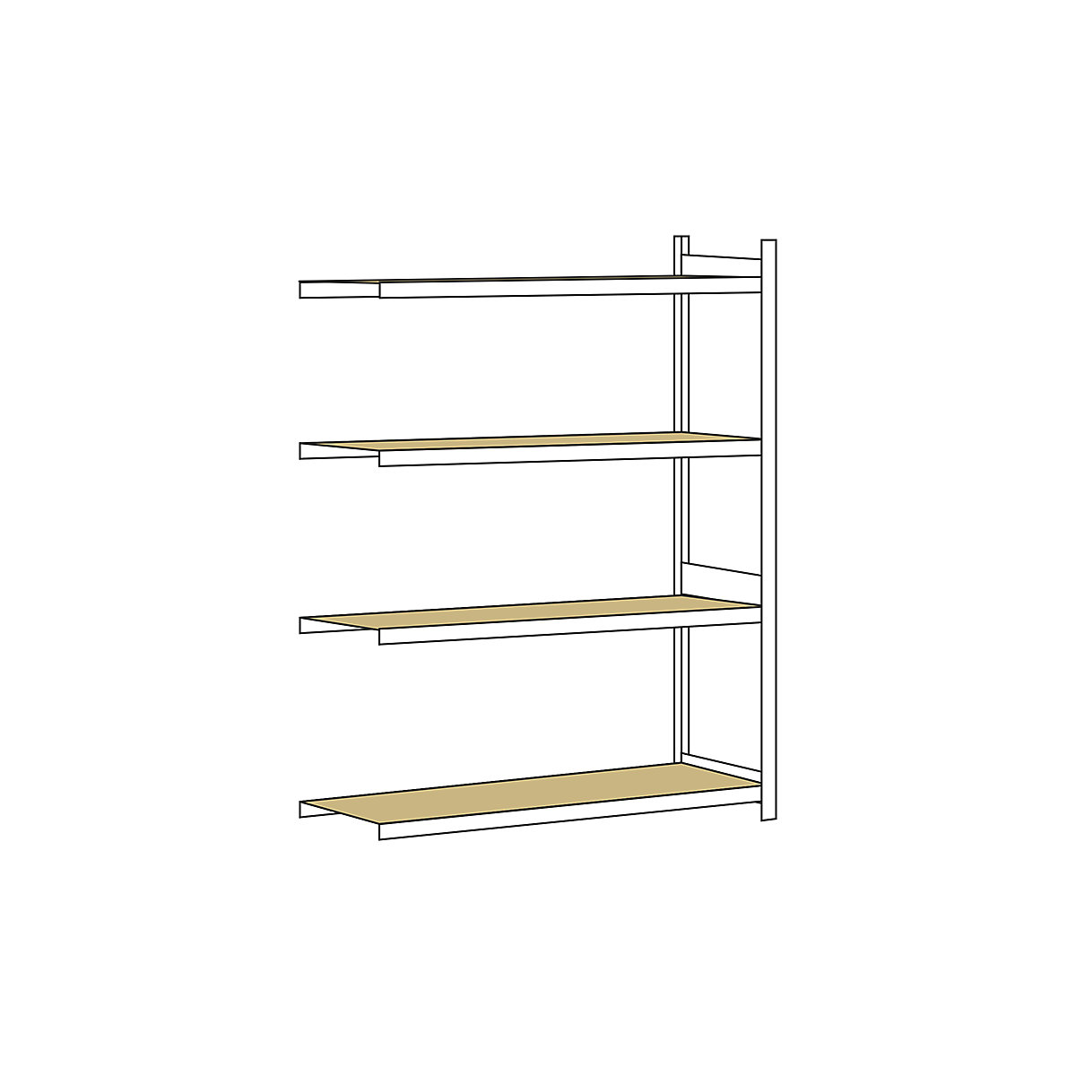 Scaffale a ripiani lunghi con piano in truciolato, altezza 2500 mm – SCHULTE, larghezza 1500 mm, scaffale aggiuntivo, profondità 800 mm-0